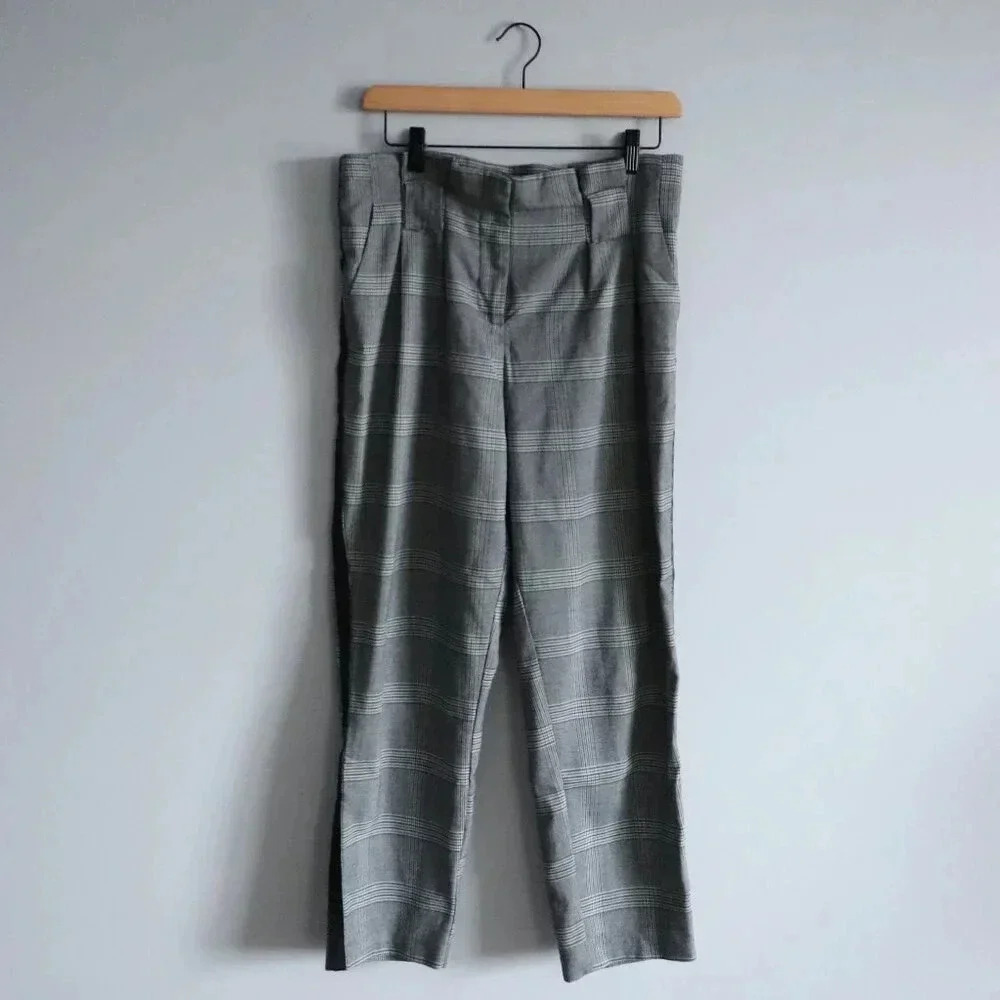 BBJ‎ Women's Grey Large High Rise Business Straight Leg Office Trouser Pants
